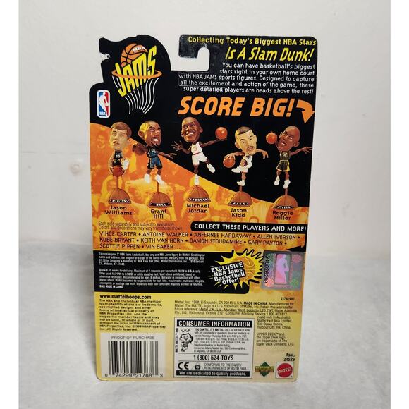 NBA Jams Vin Baker '99/'00 Season 4" Figure Mattel /Upper Deck 1998 Brand New - Picture 3 of 4